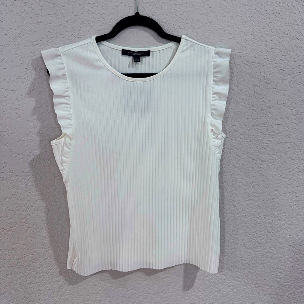 Marc New York White Sleeveless Blouse Size Medium
